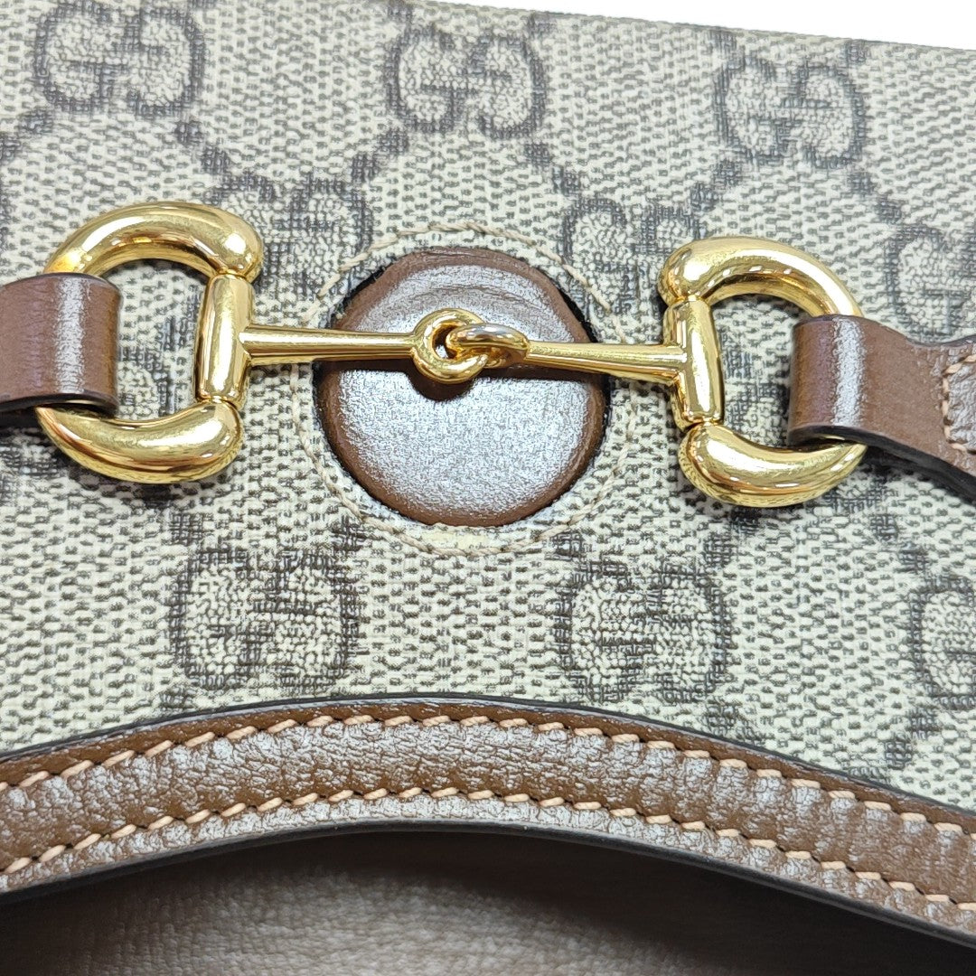 Horsebit 1955 Mini Monogram Coated Canvas Beige