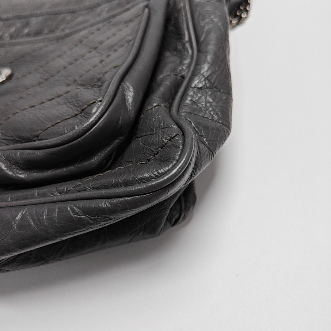 NIKI Medium Chevron Calfskin Gray