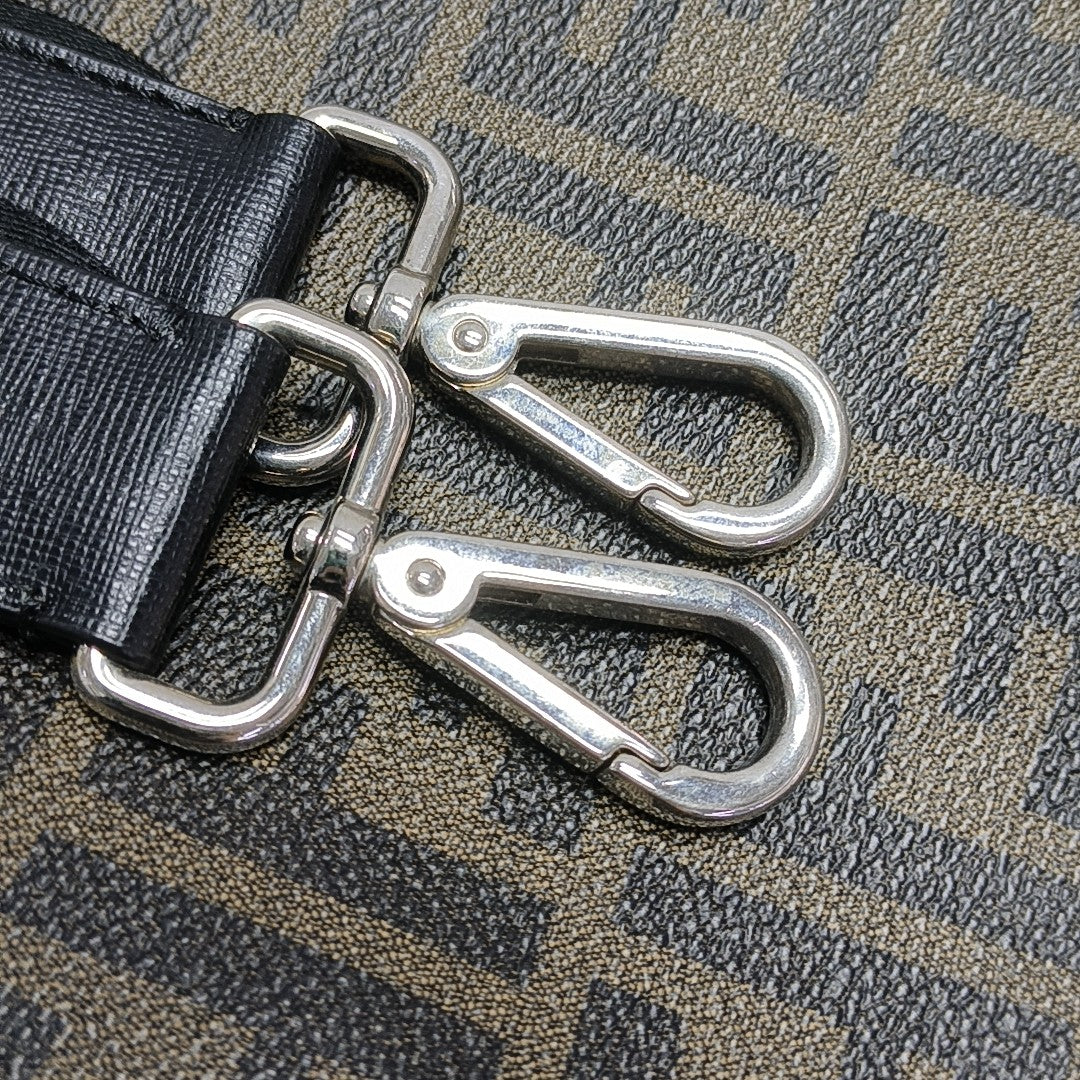 Coated Canvas Shoulder Bag Brown