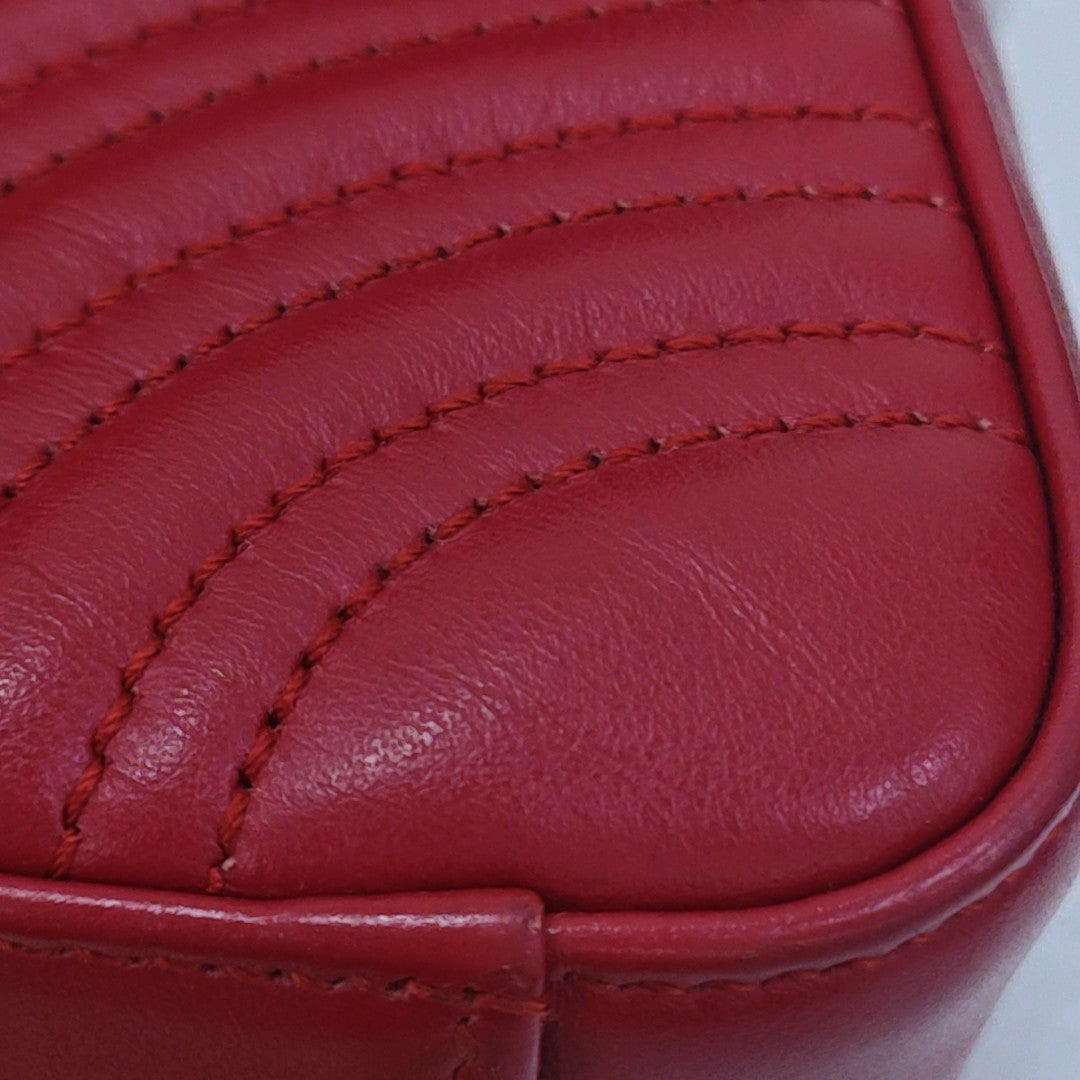GG Marmont Mini Quilted Calfskin Red