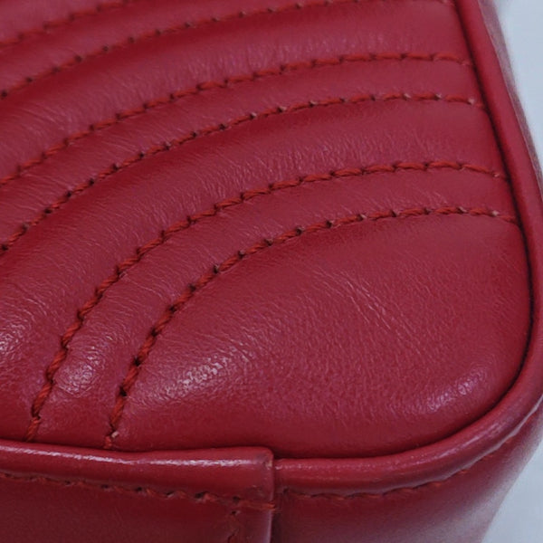 GG Marmont Mini Quilted Calfskin Red