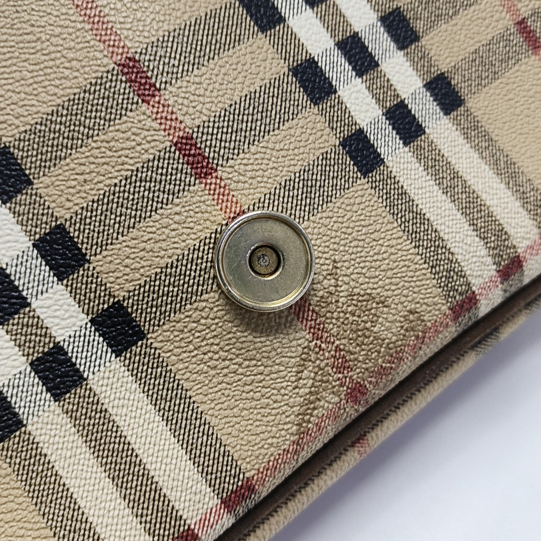 Coated Canvas Shoulder Bag Beige