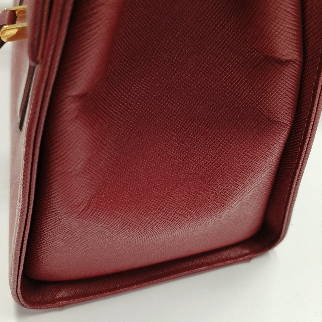 Calfskin Top Handle Bag Red