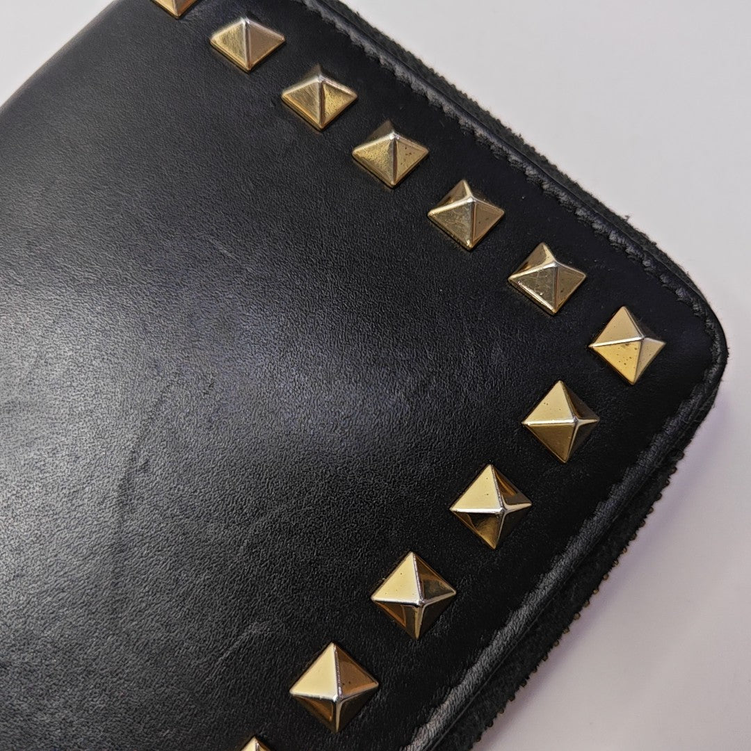 Cartera Rockstud de piel de ternera negra