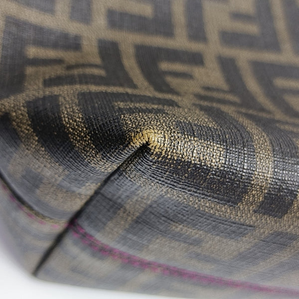 Coated Canvas Top Handle Bag Brown