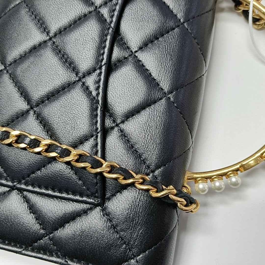 WOC Quilted Lambskin Black