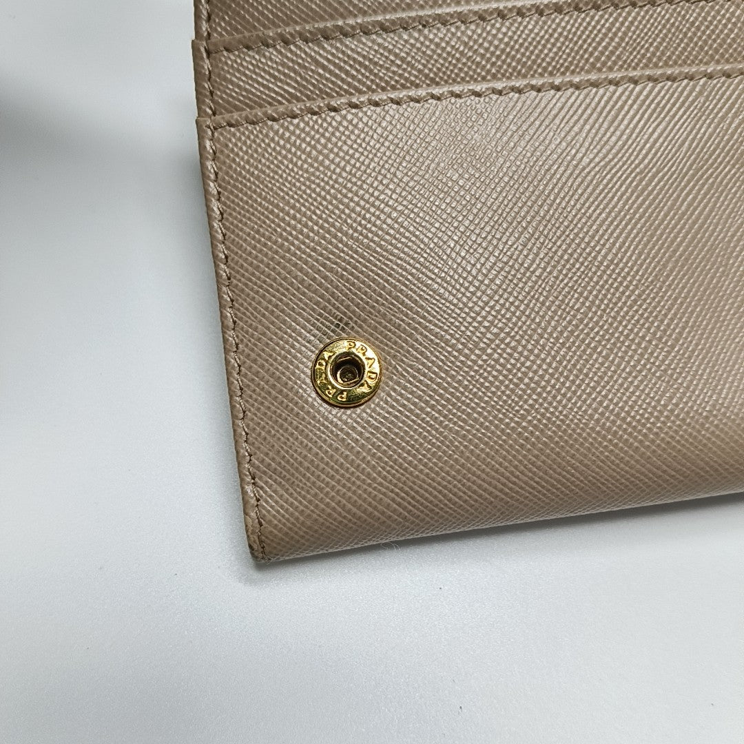Saffiano Calfskin Wallet Beige