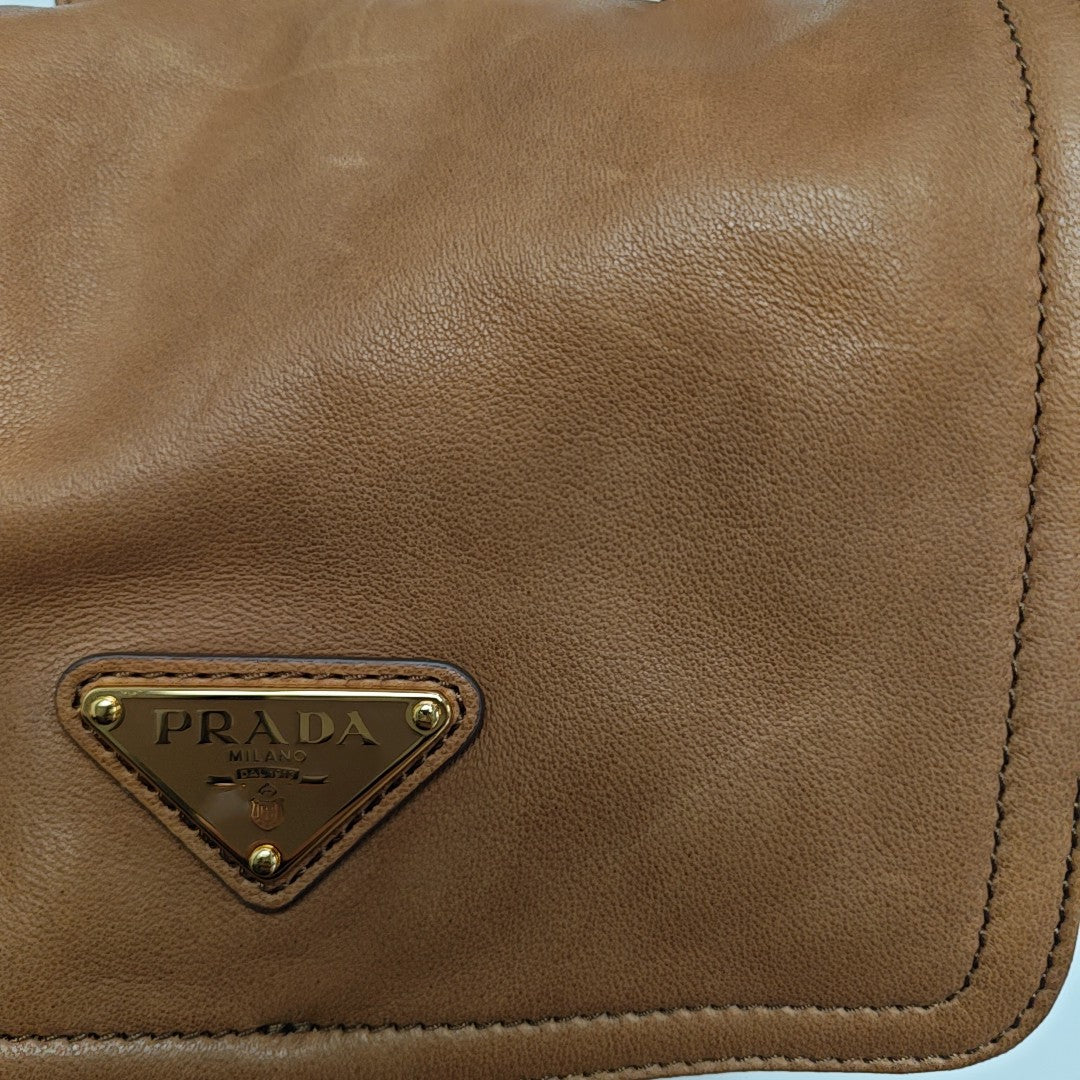 Re-Nylon Backpack Lambskin Brown