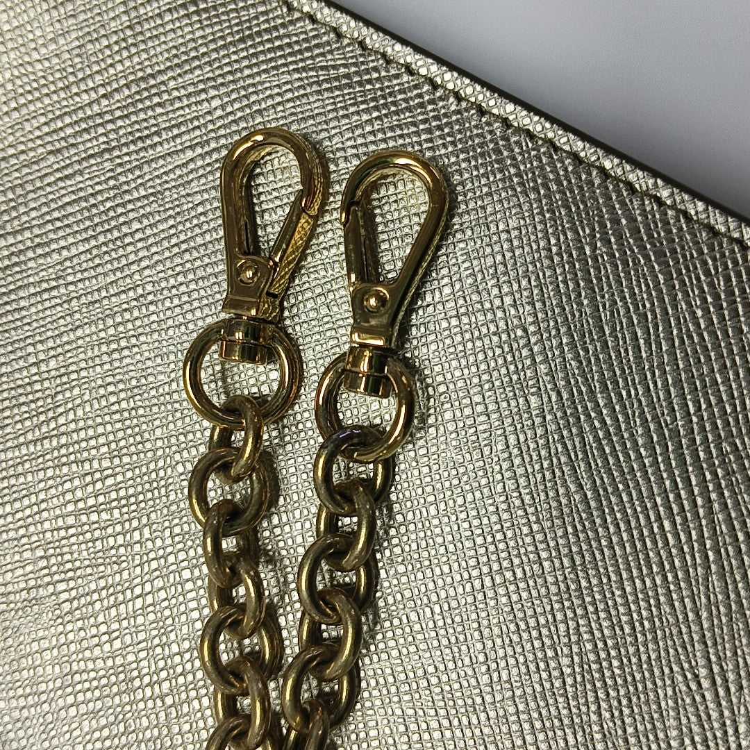 Saffiano Calfskin Shoulder Bag Beige