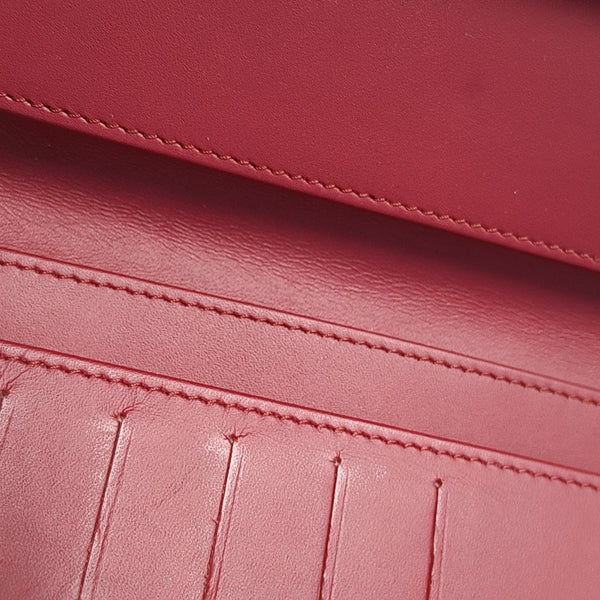 CLASSIC FLAP Mini Quilted Grained Calfskin Red Wallet
