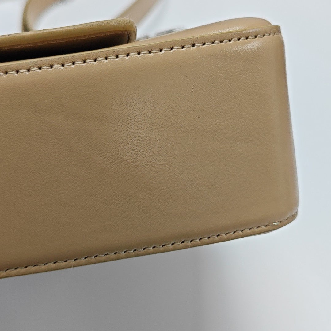 Calfskin Shoulder Bag Medium Beige