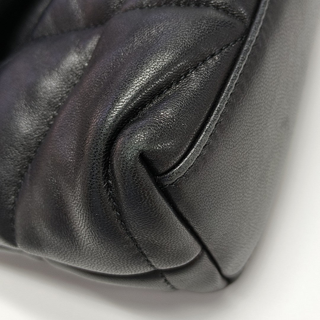 PUFFER Mini Chevron Lambskin Black