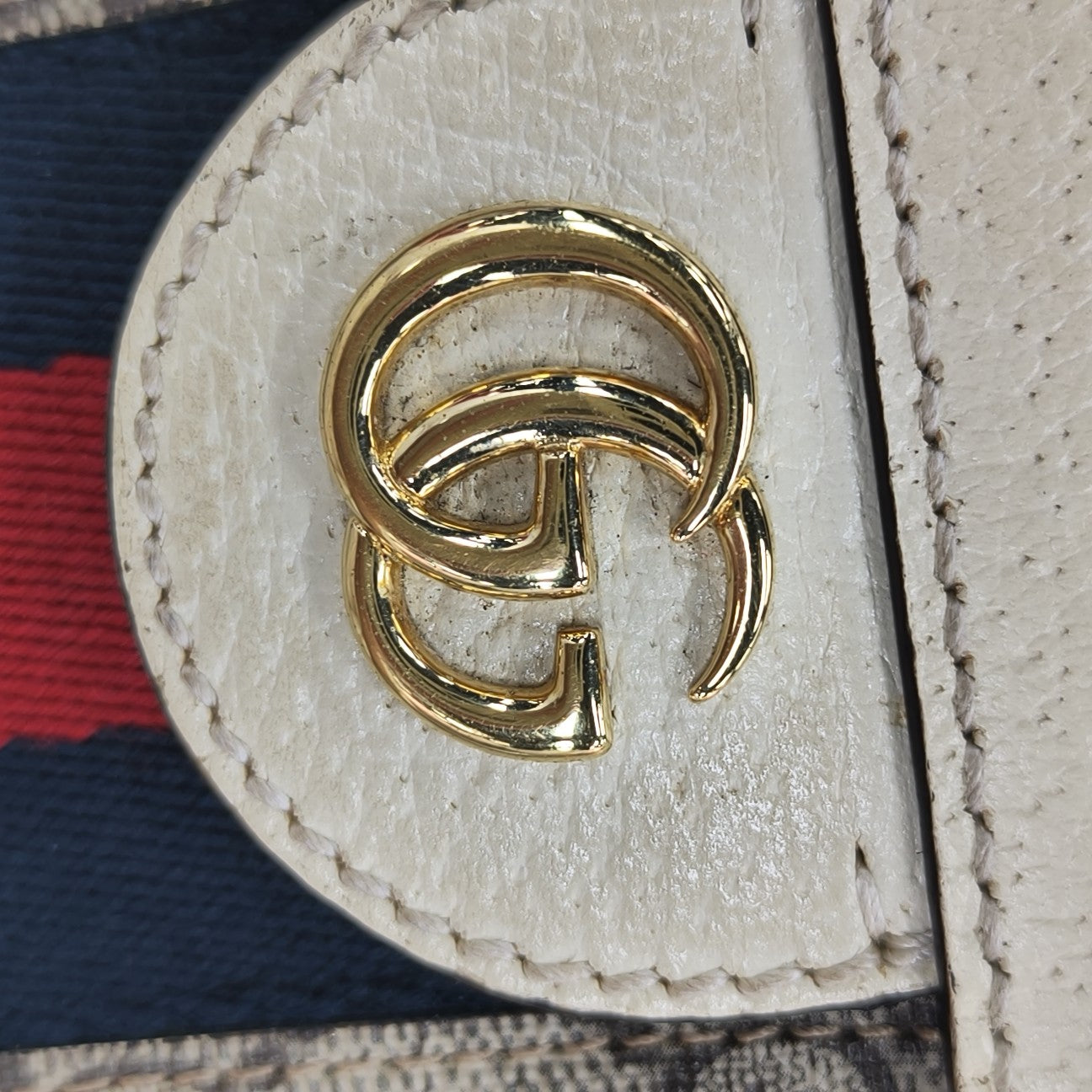 Ophidia Mini Monogram Coated Canvas Beige