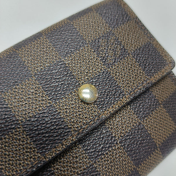 ELISE Damier Ebene Coated Canvas Brown Wallet