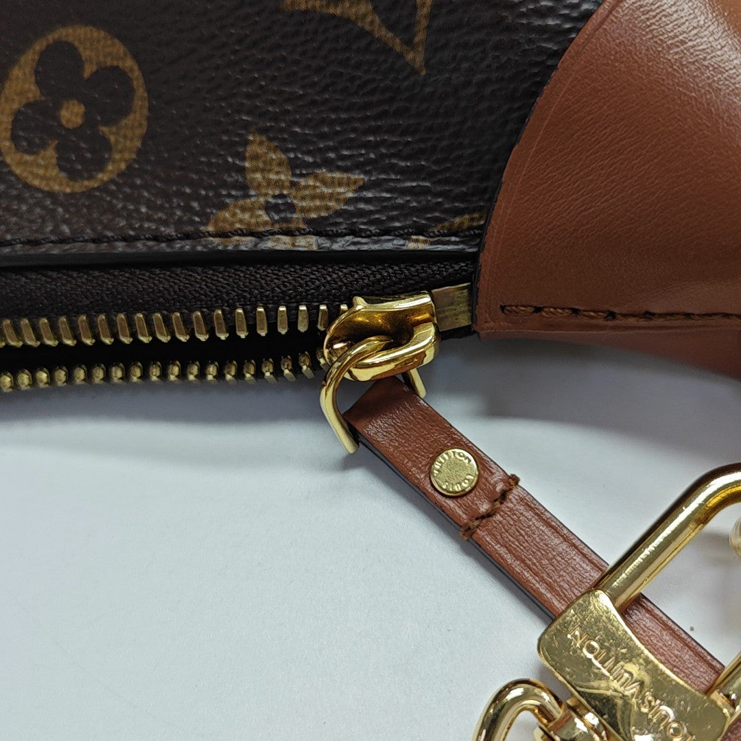 LOOP HOBO Monogram Coated Canvas Brown