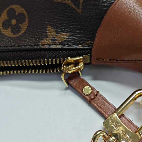 LOOP HOBO Monogram Coated Canvas Brown