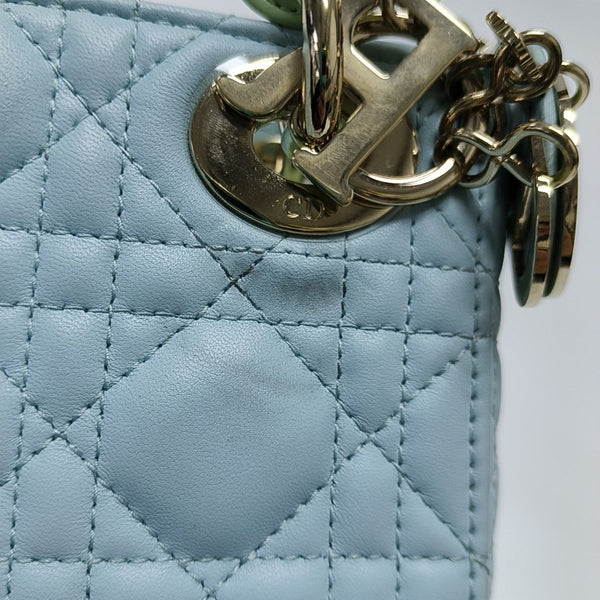 Lady Dior Mini Quilted Lambskin Blue