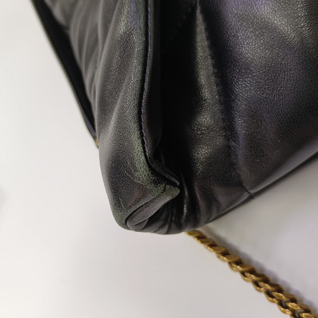 PUFFER Mini Chevron Lambskin Black