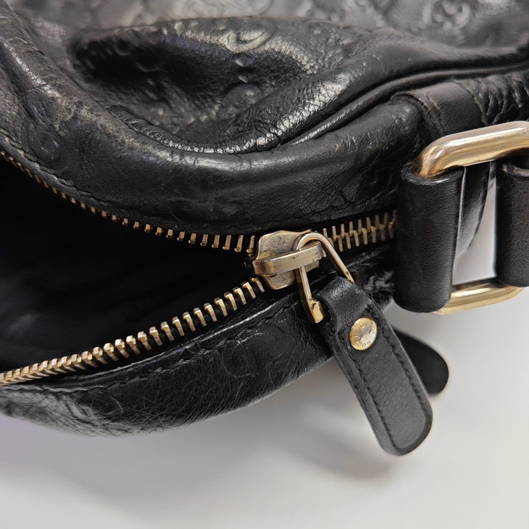 Monogram Calfskin Shoulder Bag Black