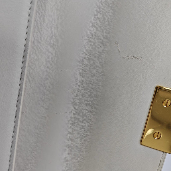 30 Montaigne East-West Mini Calfskin White