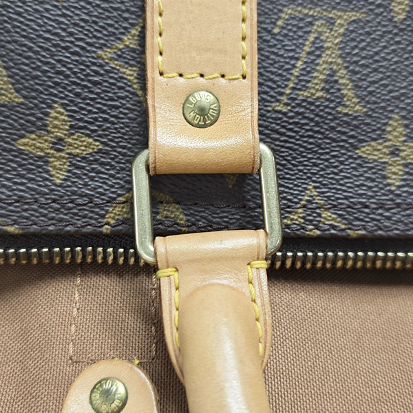 KEEPALL 50 Monogram Coated Canvas Brown