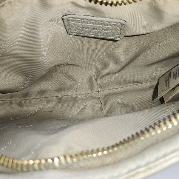 Coated Canvas Clutch Beige