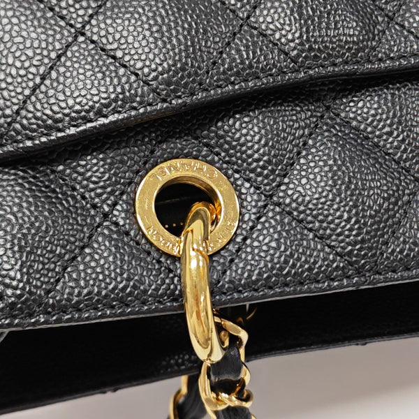 CHANEL PETITE Quilted Grained Calfskin Black