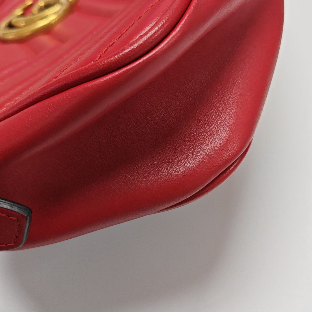 GG Marmont Small Quilted Calfskin Red