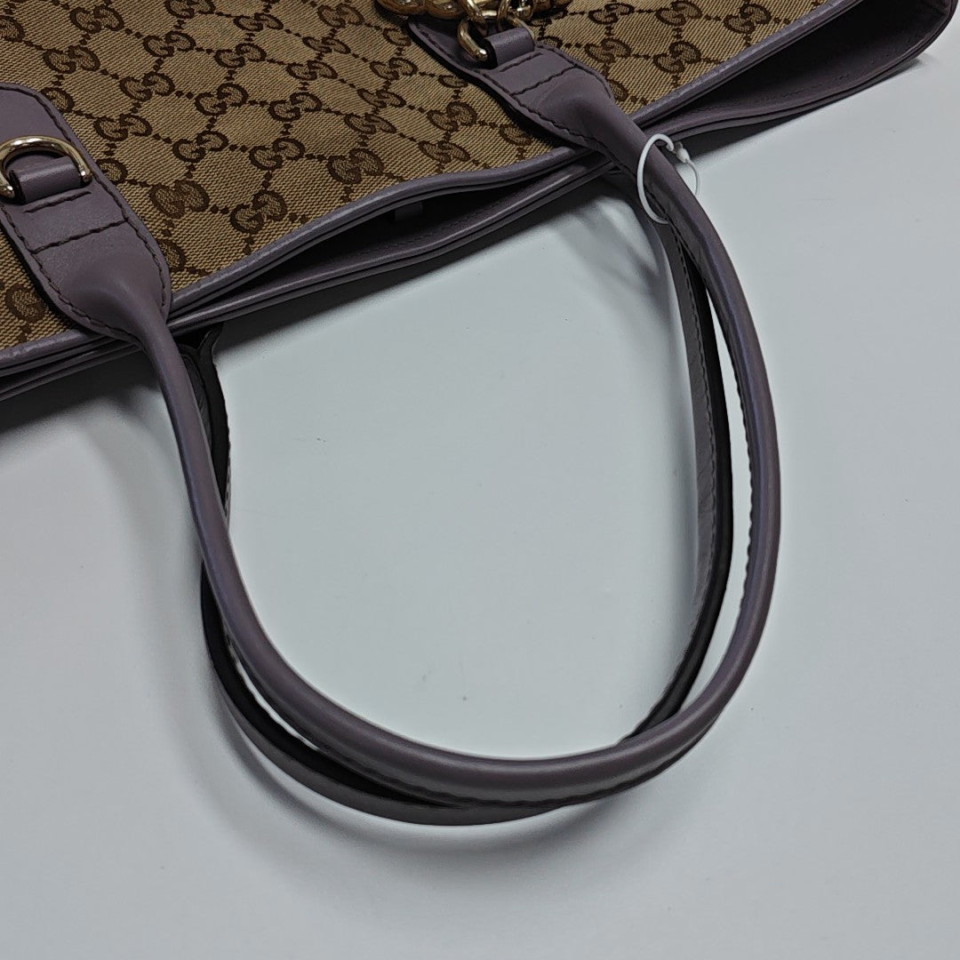 Monogram Canvas Tote Bag Brown