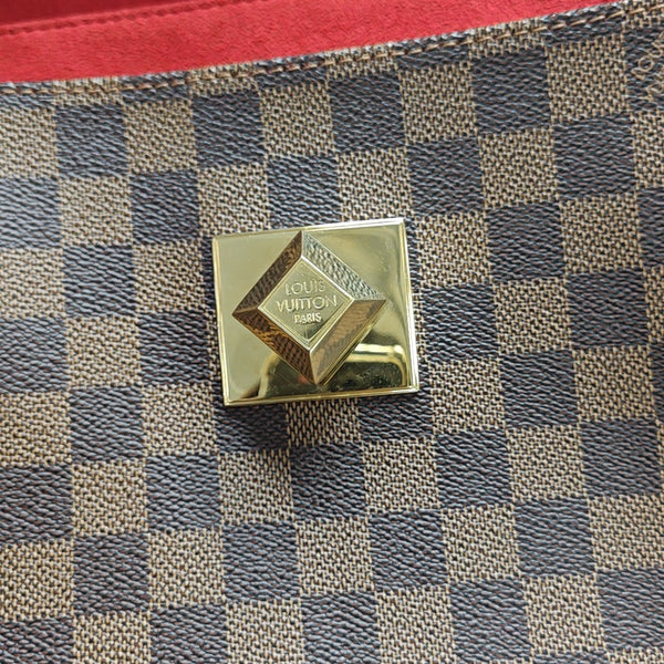 BERGAMO MM Damier Ebene Coated Canvas Brown