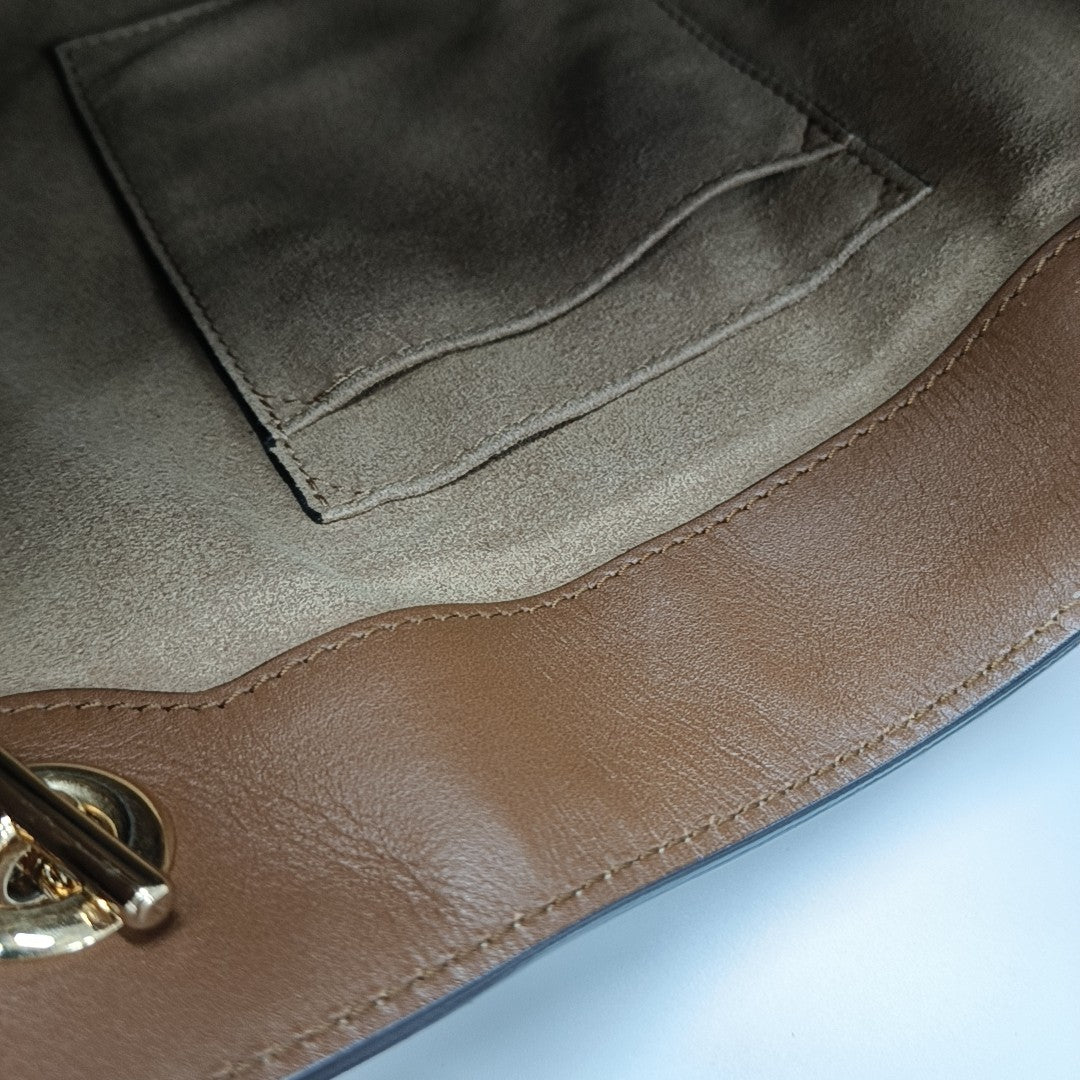 Padlock Medium Monogram Coated Canvas Beige