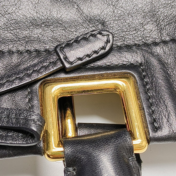 Nylon Top Handle Bag Black