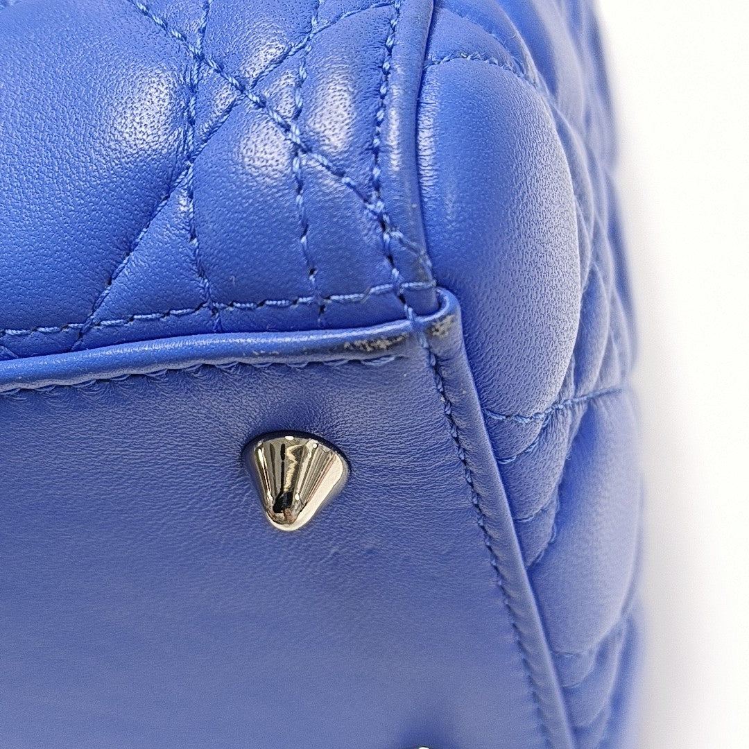 Lady Dior Medium Cannage Lambskin Blue