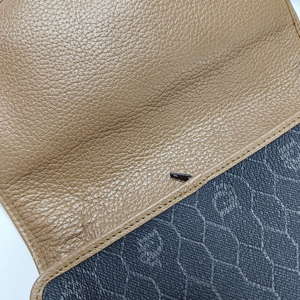 Coated Canvas Crossbody Bag Brown