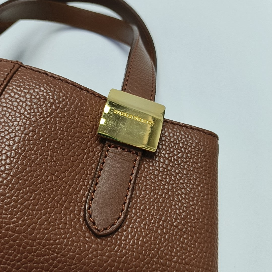 Calfskin Top Handle Bag Brown