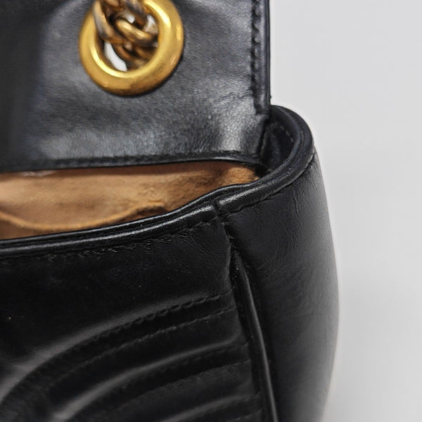 GG Marmont Small Quilted Calfskin Black