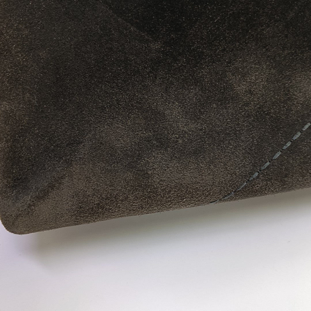 Suede Top Handle Bag Brown