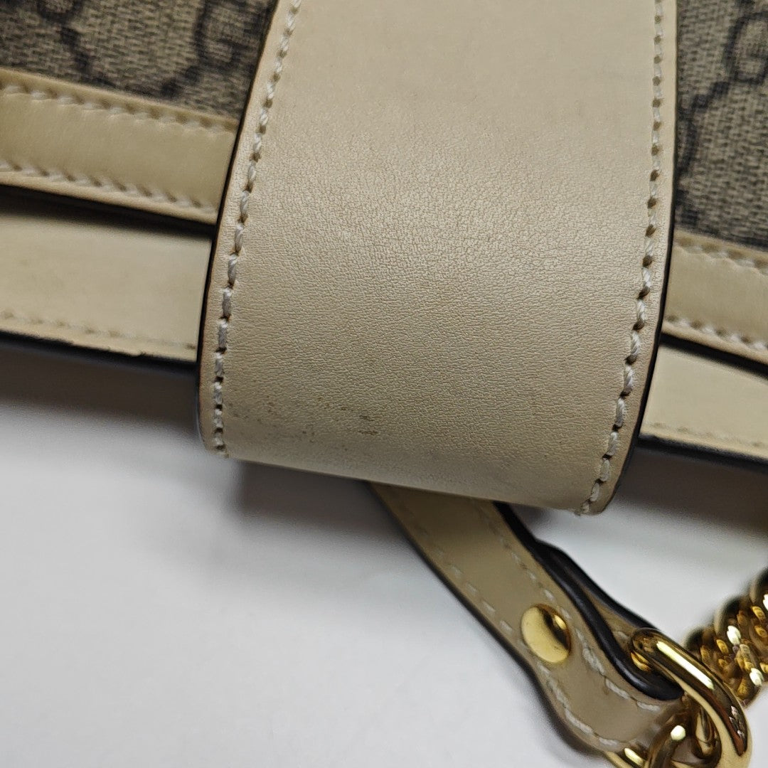 Padlock Medium Monogram Coated Canvas Beige