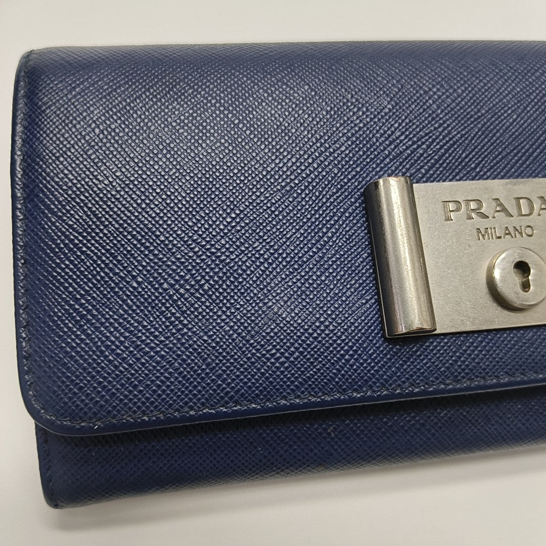 Saffiano Calfskin Wallet Blue