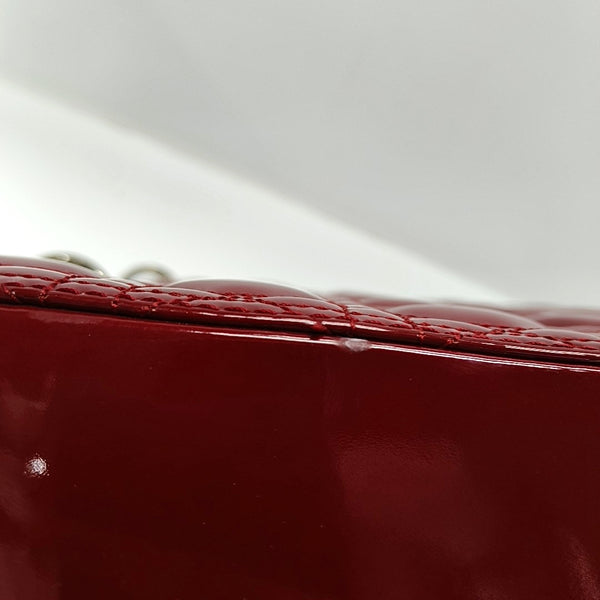 Authenticated pre-owned  Lady Dior Large Cannage Patent Leather Red - Tote Bag at Looply