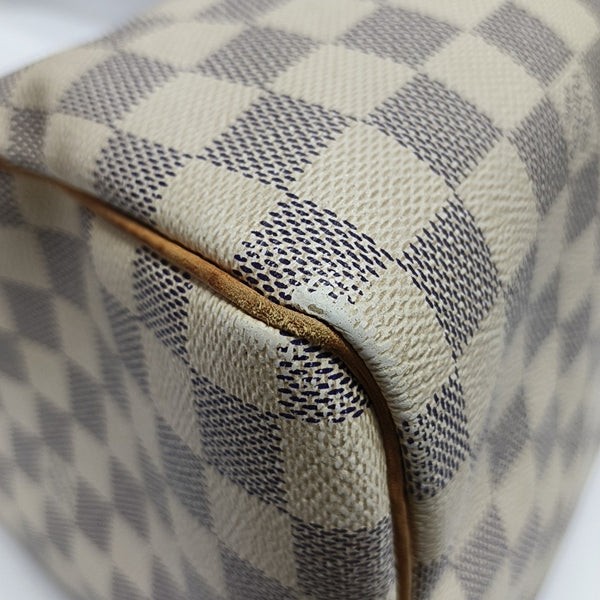 SPEEDY 30 Damier Azur Coated Canvas White