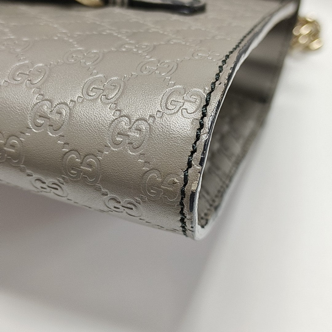 Emily Chain Monogram Calfskin Gray