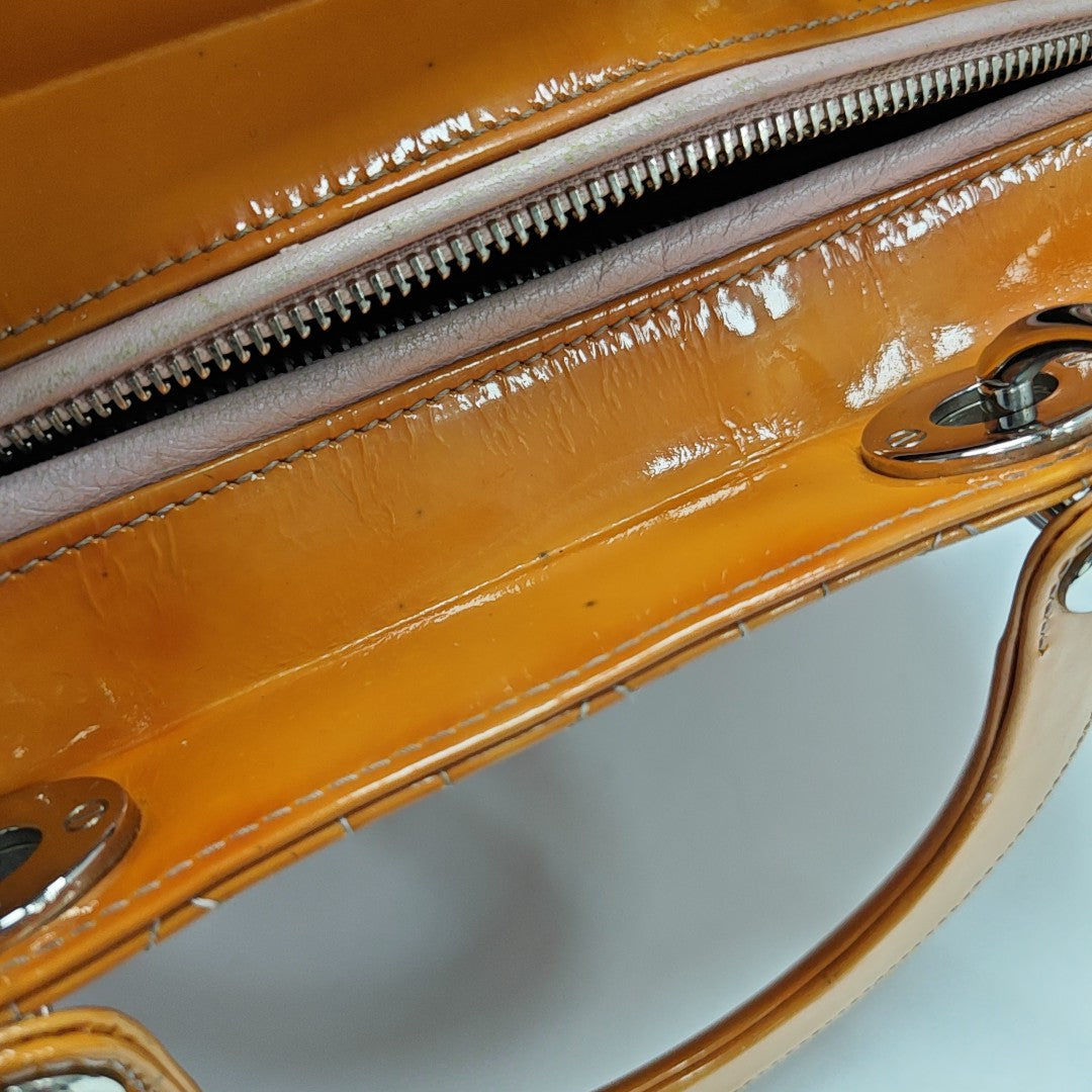 Lady Dior Large Cannage Patent Leather Orange