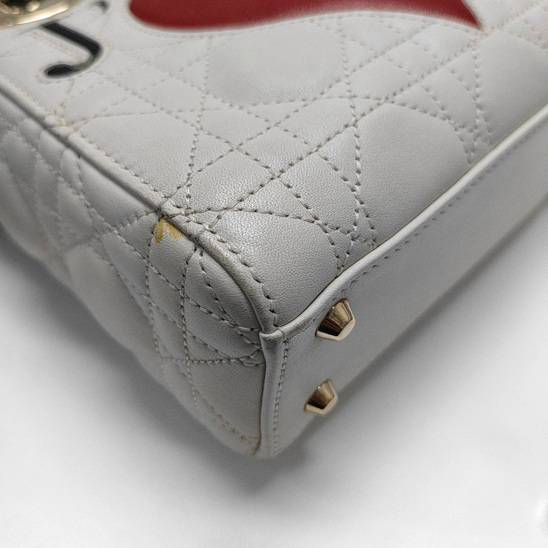 Lady Dior Mini Cannage Lambskin White