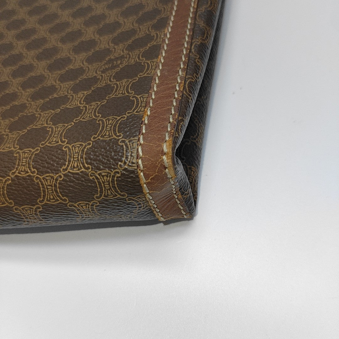 MACADAM CLUTCHES Coated Canvas Brown