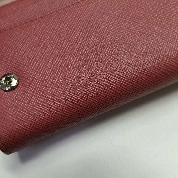 Fold Wallet Saffiano Calfskin Beige Wallet