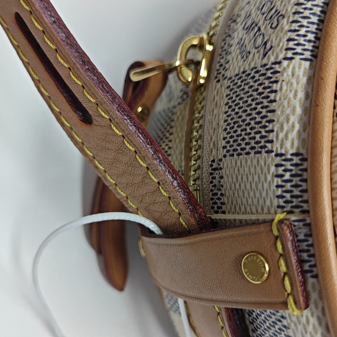 BOITE CHAPEAU PM Damier Azur Coated Canvas White