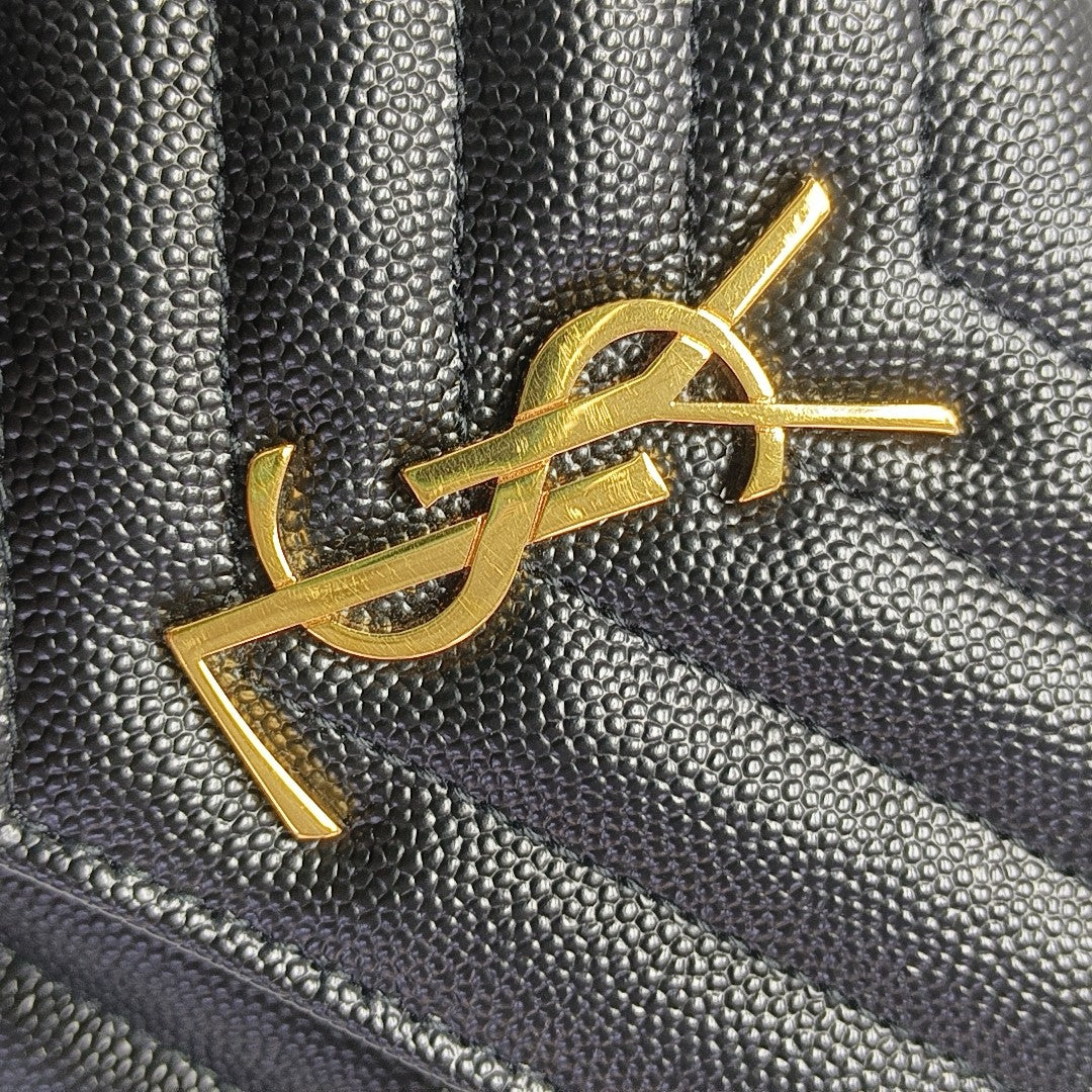 MONOGRAM Chevron Calfskin Black