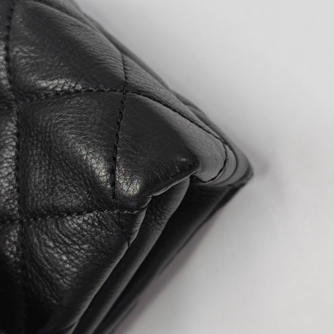 Quilted Calfskin Shoulder Bag Black