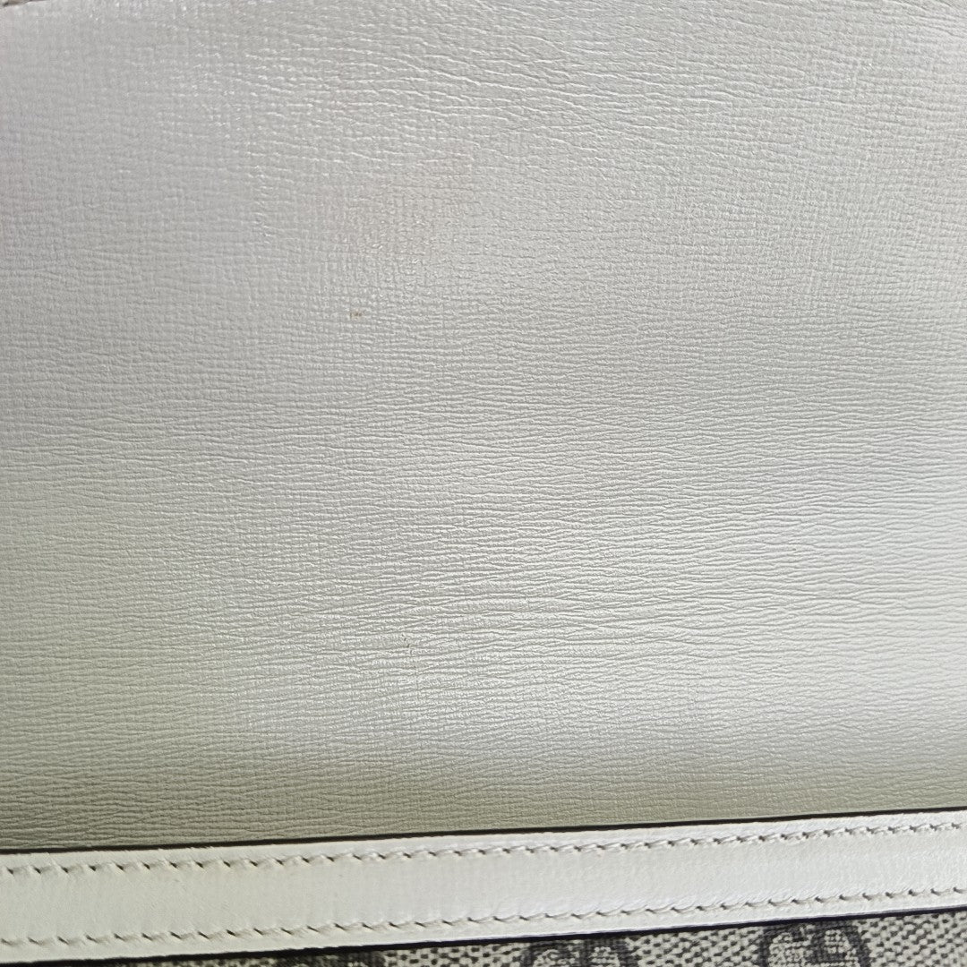 Horsebit 1955 Small Monogram Coated Canvas Beige